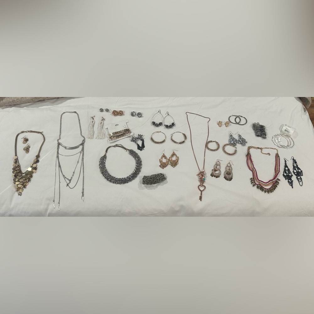 Bundle of jewelry necklaces bracelet earrings